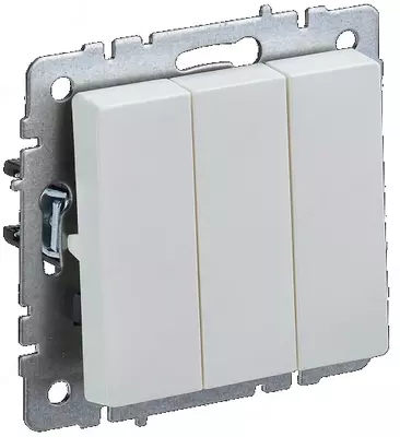 Выключатель BRITE 3-кл. 10А ВС10-3-0-БрЖ жемчуг IEK