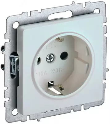 Розетка BRITE с з/к/ш 16А РС14-1-0-БрЖ жемчуг IEK