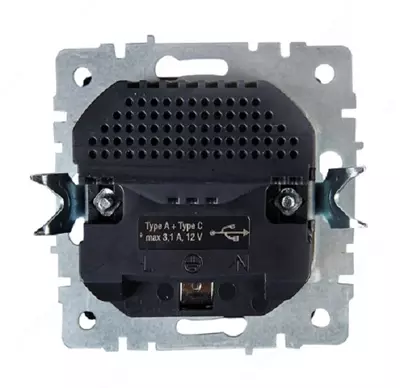 Розетка BRITE с з/к/ш 16А с USB A+C 18Вт РЮш11-1-БрЖ жемчуг IEK