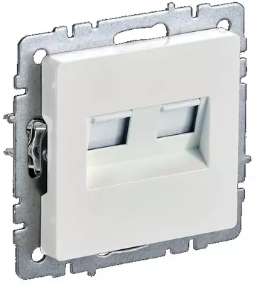 Розетка компьютерная BRITE 2-ая RJ45 кат.6 РК11-2-БрЖ жемчуг IEK