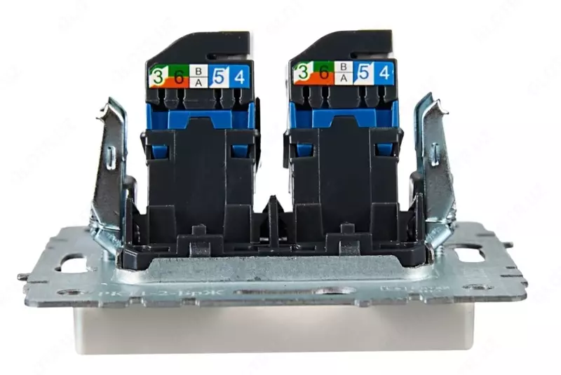 Brite kompyuter rozetkasi 2-RJ45 kat.6 RK 11-2-BRJ marvaridlari IEK