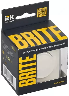Светорегулятор поворотно-нажимной BRITE 600Вт СС10-1-0- БрЖ жемчуг IEK