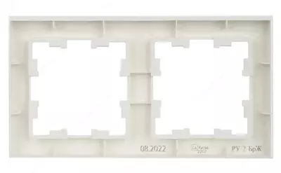 Рамка BRITE 2-местная РУ-2- БрЖ жемчуг IEK