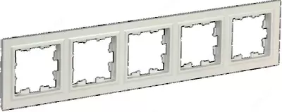 Рамка BRITE 5-местная РУ-5- БрЖ жемчуг IEK