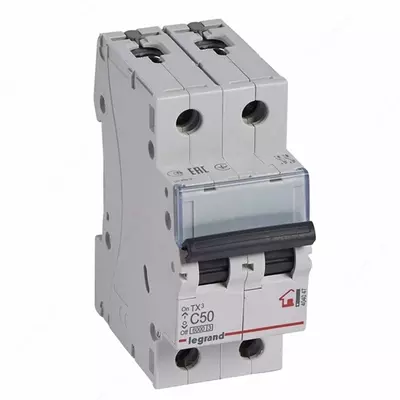 Автоматический выключатель Legrand TX3 MCB 6000 2P C50 / TX3 C50A 2П 6000