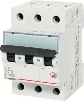 Автоматический выключатель Legrand TX3 C10/3, 6кА