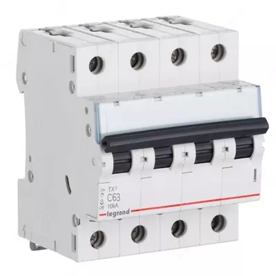 Автоматический выключатель Legrand TX3 MCB 6000 4P C63, 6кА