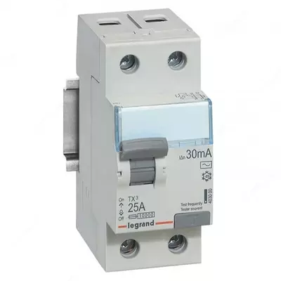 Устройство защитного отключения Legrand TX3 RCCB 2P 25A AC 30MA MONO / ВДТ TX3-2П-25А-AC-30мА-2 модуля