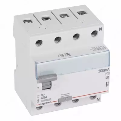 Устройство защитного отключения Legrand TX3 УЗО 4 полюса 30mA 40A (AC)