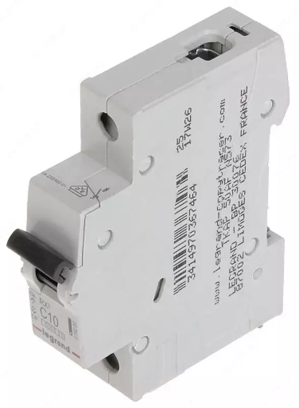 Автоматический выключатель Legrand RX3 6000 10А, категория С, 1 полюс