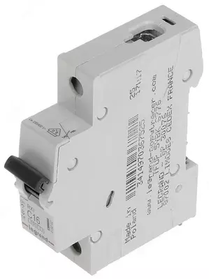 Автоматический выключатель Legrand RX3 6000 16А, категория С, 1 полюс