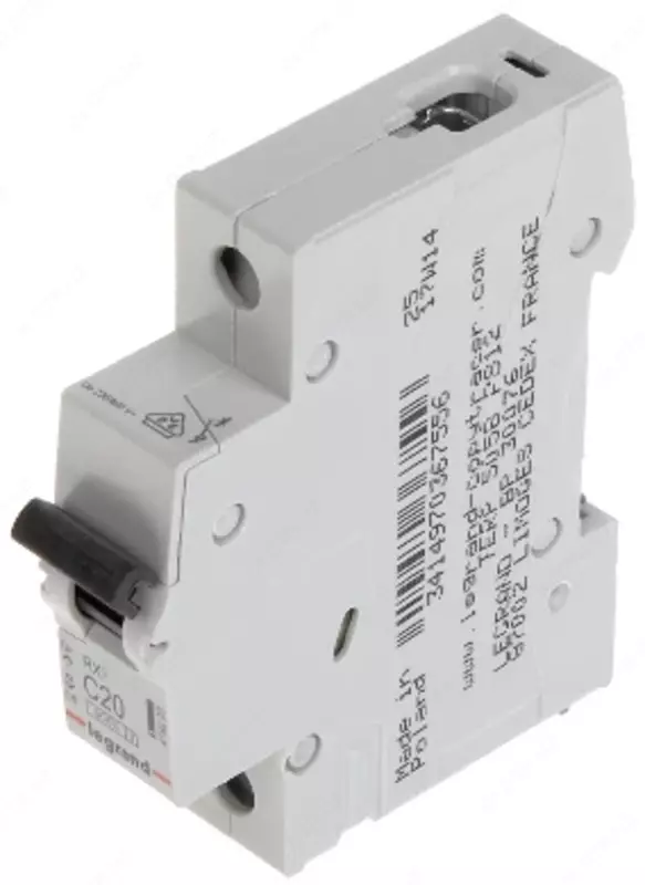 Автоматический выключатель Legrand RX3 6000 20А, категория С, 1 полюс