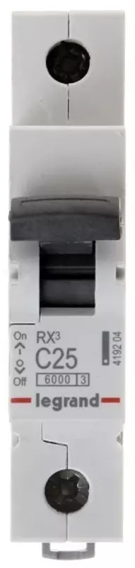 Автоматический выключатель Legrand RX3 6000 25А, категория С, 1 полюс