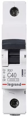 Legrand DX3 6000 40a elektron to'xtatuvchisi, C toifasi, 1 qutb