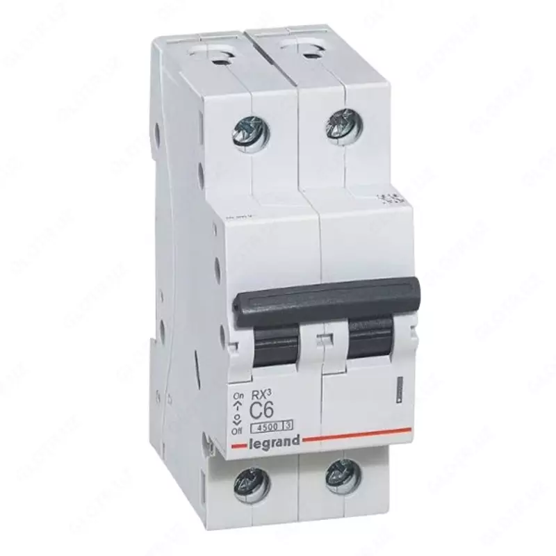 Автоматический выключатель Legrand RX3 6000 6А, категория С, 2 полюса