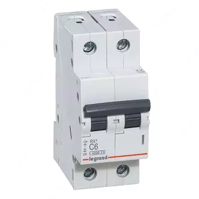 Автоматический выключатель Legrand RX3 6000 6А, категория С, 2 полюса