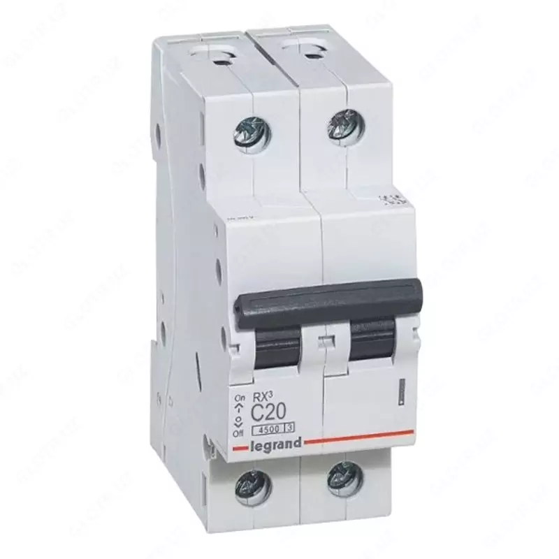 Автоматический выключатель Legrand RX3 6000 20А, категория С, 2 полюса