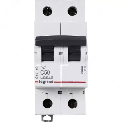 Автоматический выключатель Legrand RX3 6000 50А, категория С, 2 полюса