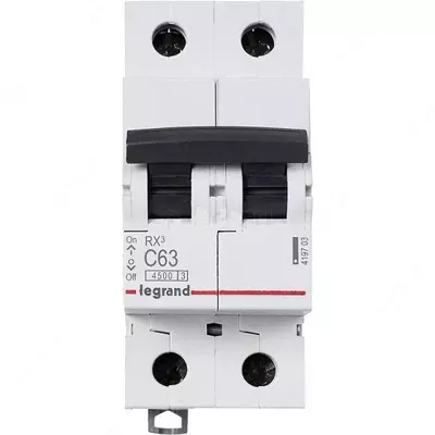 Автоматический выключатель Legrand RX3 6000 63А, категория С, 2 полюса