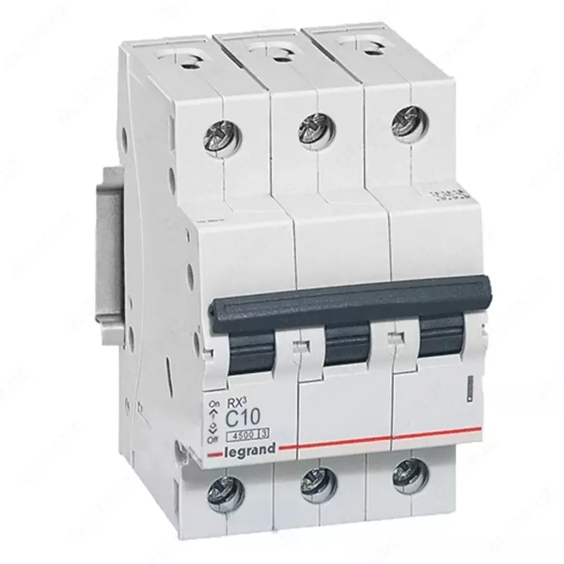 Legrand DX3 6000 10a elektron to'xtatuvchisi, C toifasi, 3 qutb