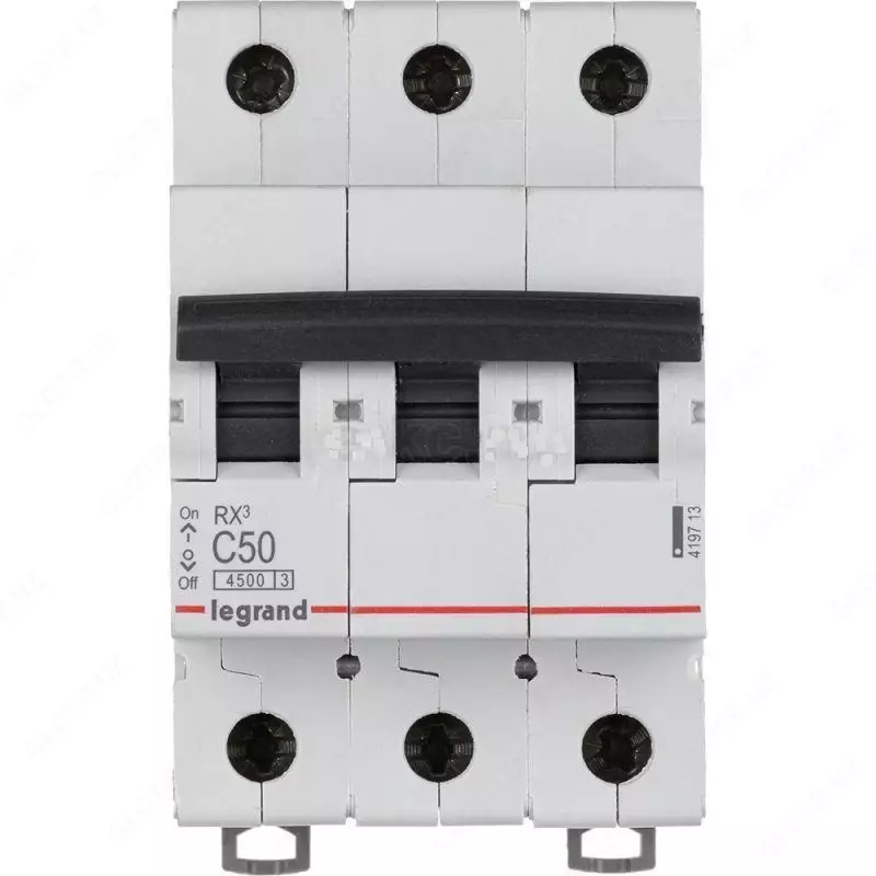Автоматический выключатель Legrand RX3 6000 50А, категория С, 3 полюса