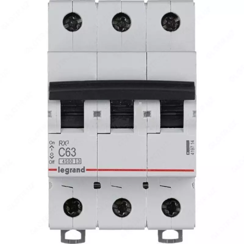 Автоматический выключатель Legrand RX3 6000 63А, категория С, 3 полюса
