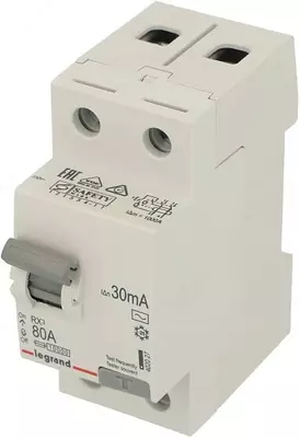 Устройство защитного отключения Legrand УЗО RX3 2 полюса 30mA 80A (AC)