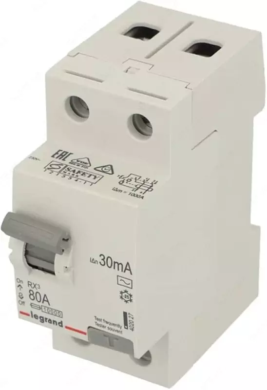 Устройство защитного отключения Legrand УЗО RX3 2 полюса 30mA 80A (AC)