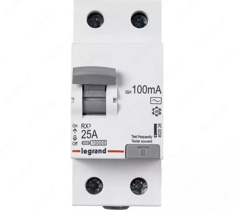 Устройство защитного отключения Legrand УЗО RX3 25А, 100мА, 2 полюса (AC)