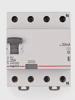 Устройство защитного отключения Legrand RX3 RCCB 4PR 25A AC 30MA / RX3 ВДТ 30МА 25А 4П (AC)