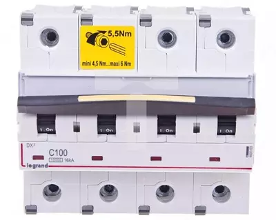 Legrand DX3 6000 4p 100A 16ka elektron to'xtatuvchisi (C turi)
