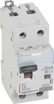 Дифференциальный автомат (АВДТ) Legrand DX3 1P+N 6A 30 mA 10 kA 2M (Тип С)
