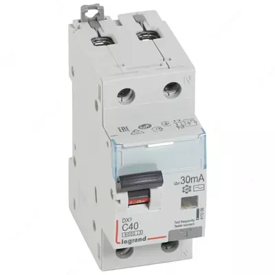 Дифференциальный автомат (АВДТ) Legrand DX3 1P+N 40A 30 mA 10 kA 2M (Тип С)