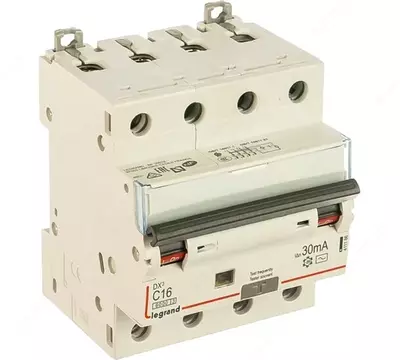 Дифференциальный автомат (АВДТ) Legrand DX3 4P 16A 30 mA 6 kA 2M (Тип С)