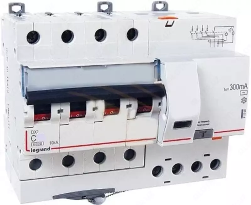 Дифференциальный автомат (АВДТ) Legrand DX3 4P 50A 30 mA 6 kA 2M (Тип С)
