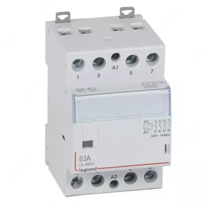 Kontaktor Legrand cx3 4p 63a 400 / 230V AC qo'lda boshqarilmasdan 3 modul