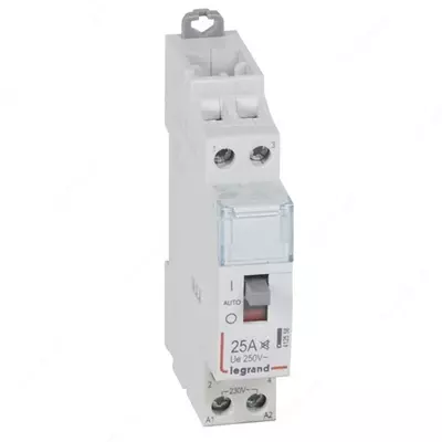 Kontaktor Legrand cx3 2p 250/230V 25a 2NO qo'lda boshqariladigan 1 modul
