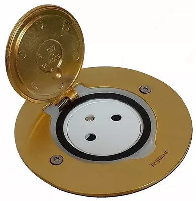 Встраиваемый розеточный блок Legrand круглый, 2 модуля, бронза