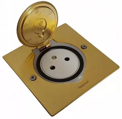 Встраиваемый розеточный блок Legrand квадратный, 2 модуля, бронза