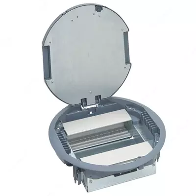 Напольная коробка Legrand круглая с вертикальным размещением суппортов, 12 модулей