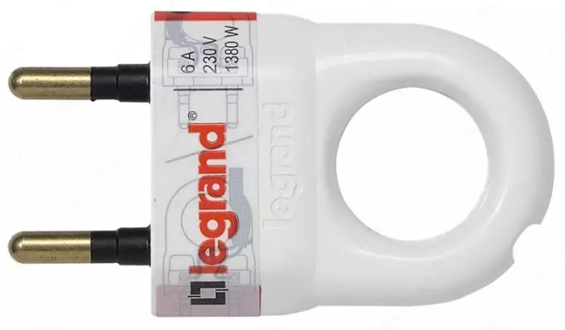 Legrand ELIUM 2K elektr vilkasi 6a halqali, oq
