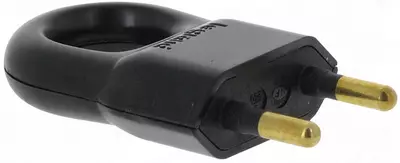 Вилка электрическая Legrand ELIUM 2K с кольцом 6А, черная