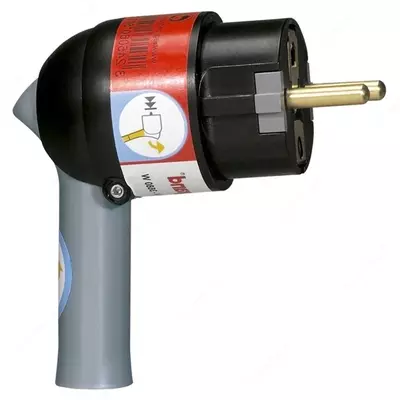 Вилка электрическая Legrand ELIUM 2К+З с рычажком для извлечения, черный