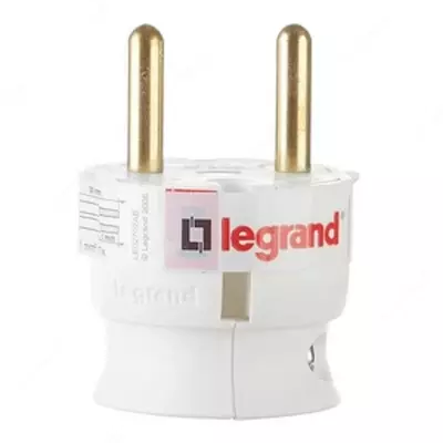 Вилка электрическая Legrand ELIUM 2К ультраплоская, белый