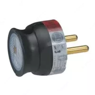 Вилка электрическая Legrand ELIUM 2К ультраплоская, черный