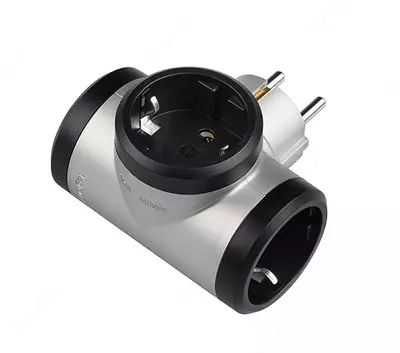 Многорозеточный блок ''Стандарт'' Legrand ELIUM, 3x2К+З, алюминий/черный