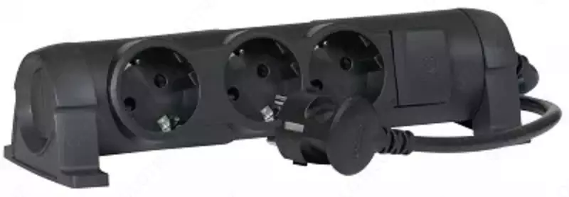 Многорозеточный блок ''Комфорт'' Legrand , 3х2К+З, с кабелем, черный