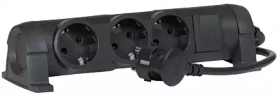 Многорозеточный блок ''Комфорт'' Legrand , 3х2К+З, с кабелем, черный