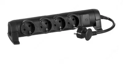 Многорозеточный блок ''Комфорт'' Legrand, 4х2К+З, с кабелем, черный