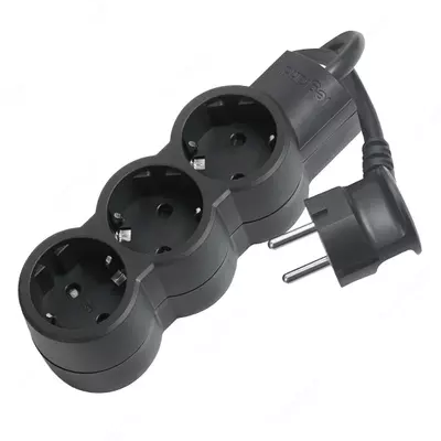 Legrand "Standard" ko'p tarmoqli uzatma kabeli, 3x2k + Z, qora